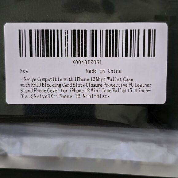Neiye Anti-Burst Fashion Wallet Case for iPhone 12 Mini Black - Picture 4 of 4